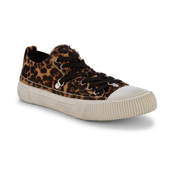 New ALL SAINTS Jazmin Haircalf Leopard Print Sneakers NWT Size 7 US/38 EU - Picture 2 of 15